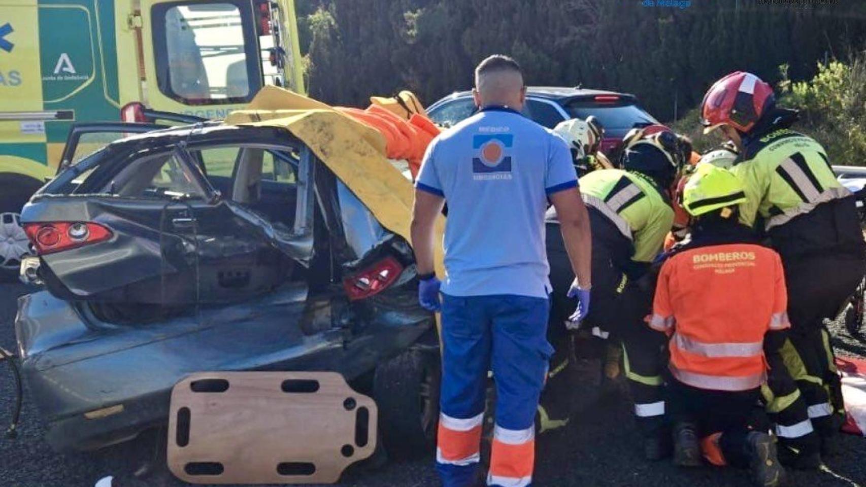 Imagen del accidente ocurrido en Vélez-Málaga.