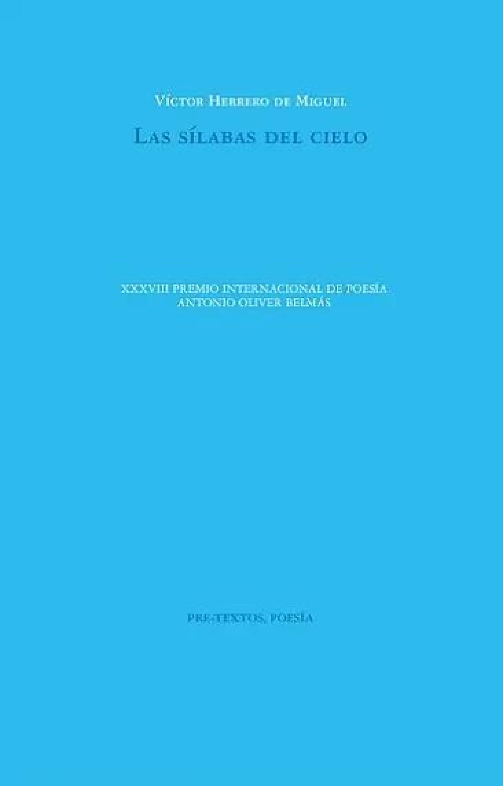 Portada de 'Las sílabas del cielo', de Víctor Herrero de Miguel.