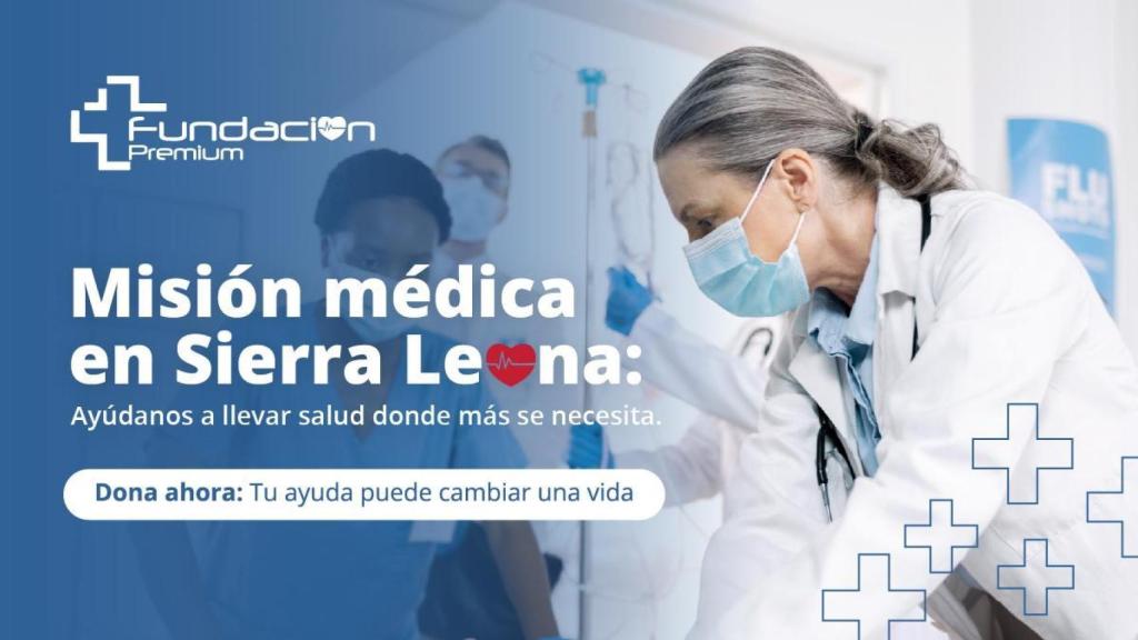 Cartel de la misión de la Fundación en Sierra Leona.