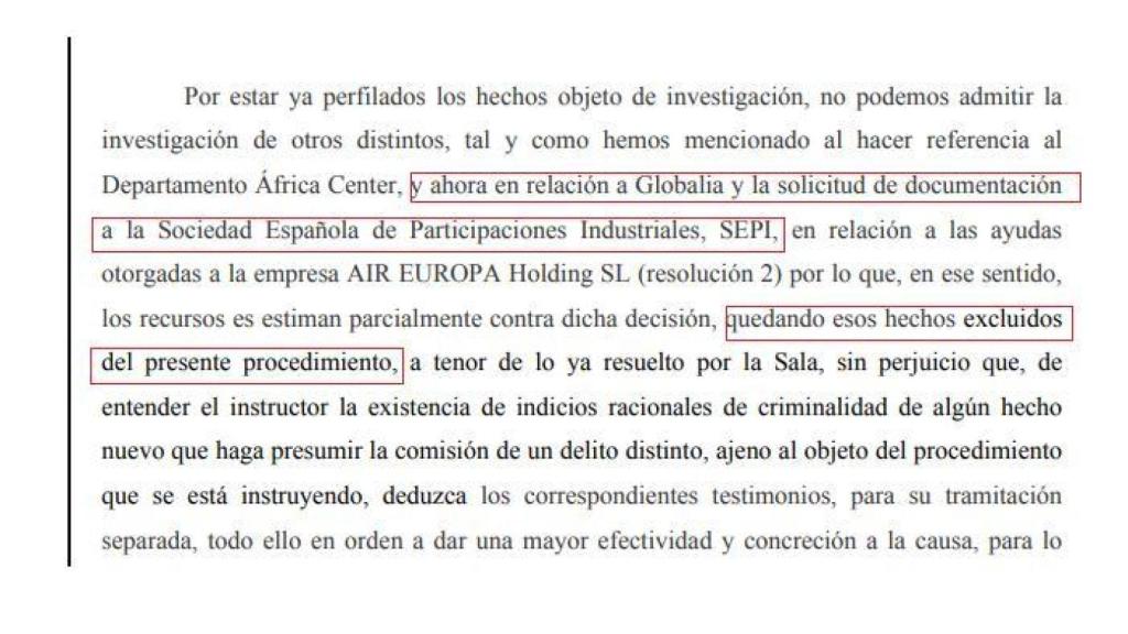 Resolución de la Audiencia Provincial, del 13 de mayo de 2025. (Revoca la petición a la SEPI del expediente de Globalia/Air Europa).