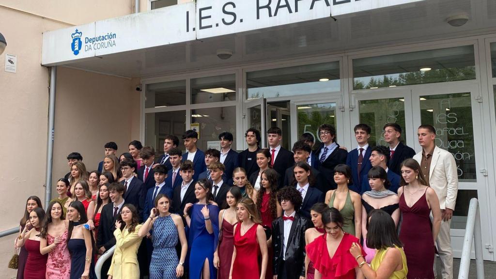 Un momento de una de las graduaciones de estas fechas en el IES Rafael Dieste.