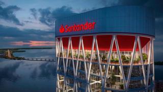 Proyección de la futura torre de 41 pisos de Santander en Miami.