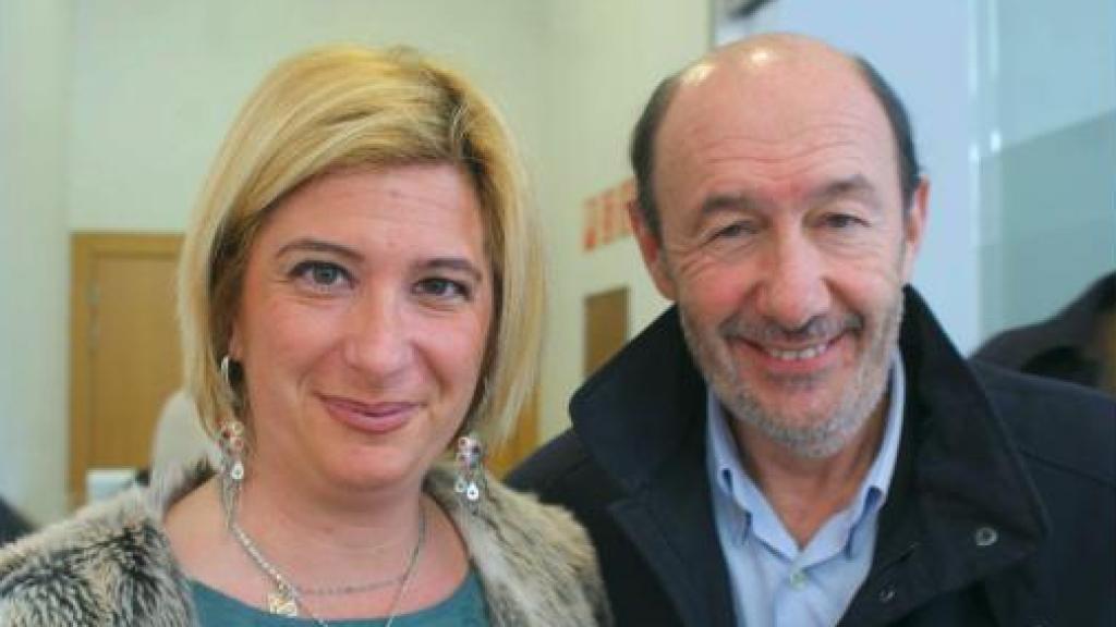Leire Díez y Alfredo Pérez Rubalcaba.