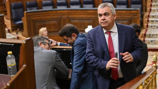 El secretario de Organización del PSOE, Santos Cerdán, este martes en el Congreso de los Diputados.