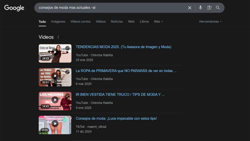 Misma búsqueda con el operador -ai