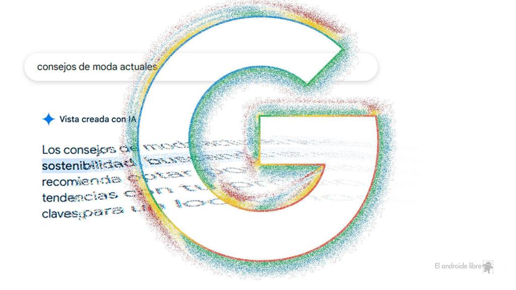 Fotomontaje inspirado en la vista IA de Google