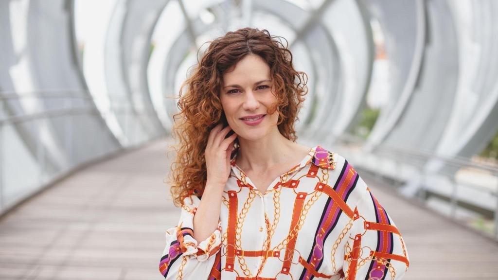 La actriz, en el puente de la Arganzuela de Madrid.