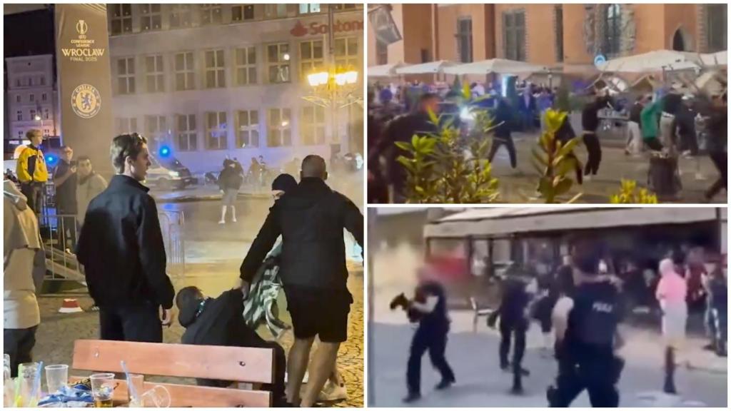 Noche de pesadilla en Wroclaw entre ultras de Chelsea y Betis