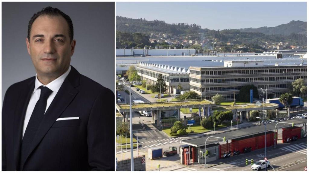 Antonio Filosa, nuevo CEO de Stellantis, y la planta de la compañía en Vigo