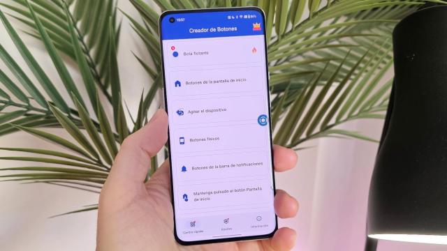 Interfaz de la app Creador de botones