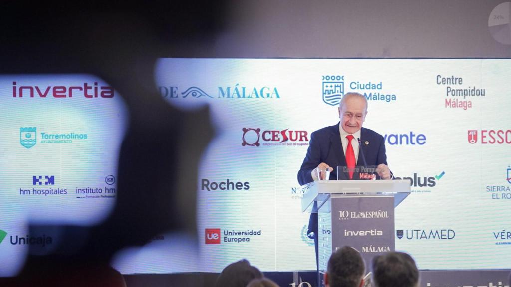 Francisco de la Torre, alcalde de Málaga, durante su intervención en el IV Foro de Educación, Innovación y Economía de Málaga.