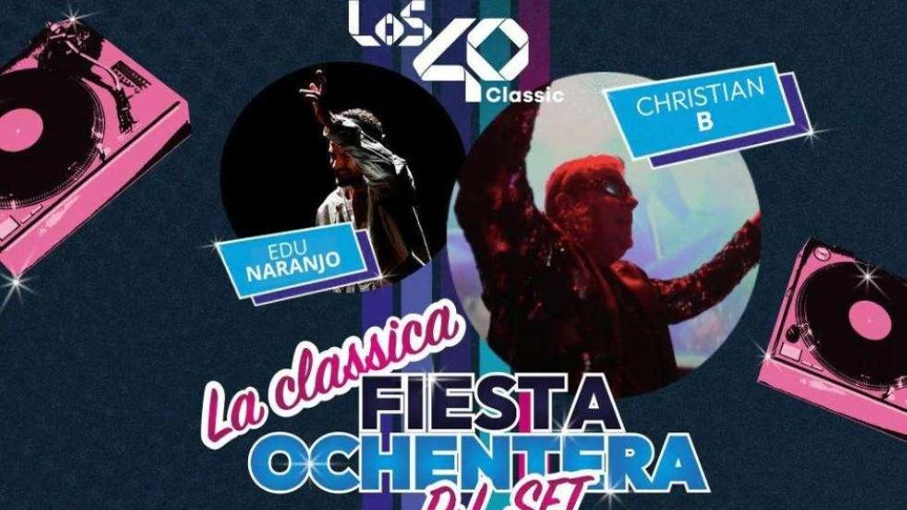 Cartel de la Clásica Fiesta Ochentera en A Coruña.