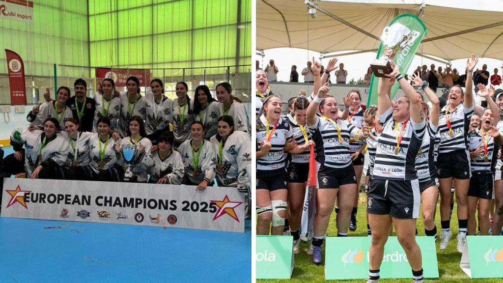 Las chicas del Munia Panteras a la derecha y las de El Salvador a la derecha