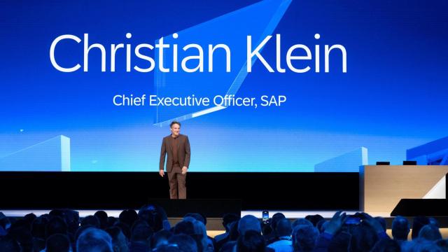 El CEO de SAP, Christian Klein, durante su intervención en SAP Sapphire en Madrid.