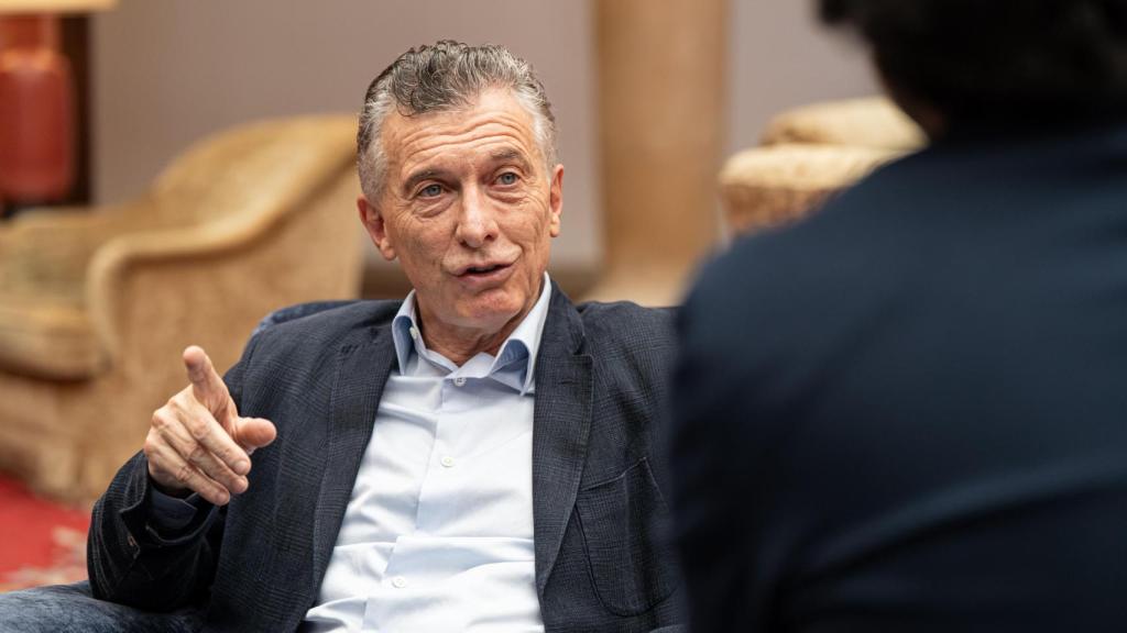 Macri, expresidente de Argentina, durante la entrevista.
