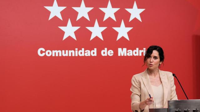 La presidenta de la Comunidad, Isabel Díaz Ayuso, durante la rueda de prensa posterior al Consejo de Gobierno de este miércoles 28 de mayo.