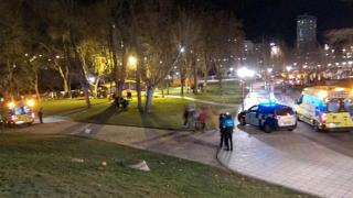 Policía y ambulancias en Las Moreras