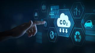 Ilustración de la reducción de emisiones de dióxido de carbono.