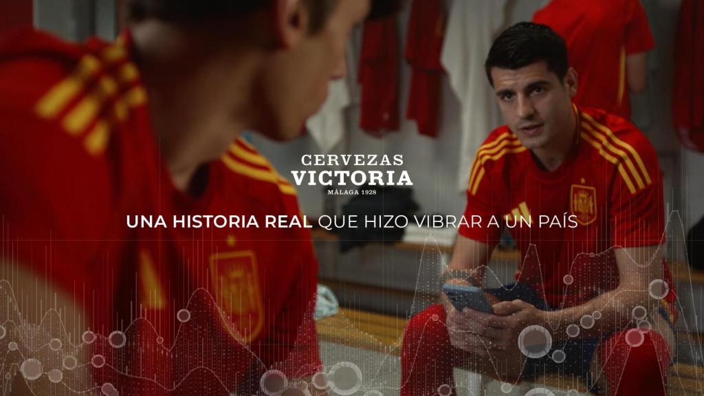 Morata, durante la campaña de Cervezas Victoria.