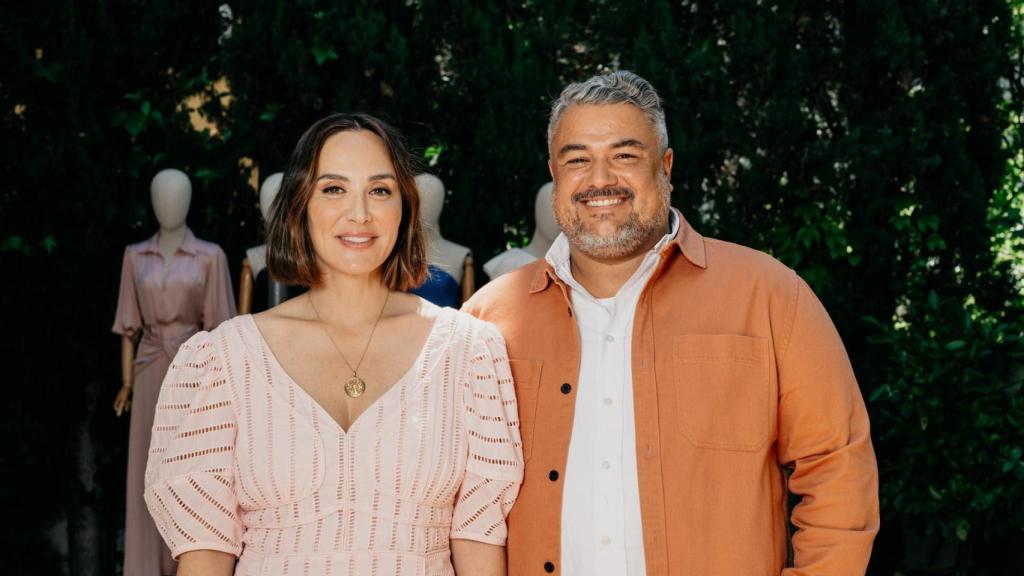 Tamara Falcó y Nacho Aguayo, director creativo de la línea femenina de Pedro del Hierro.