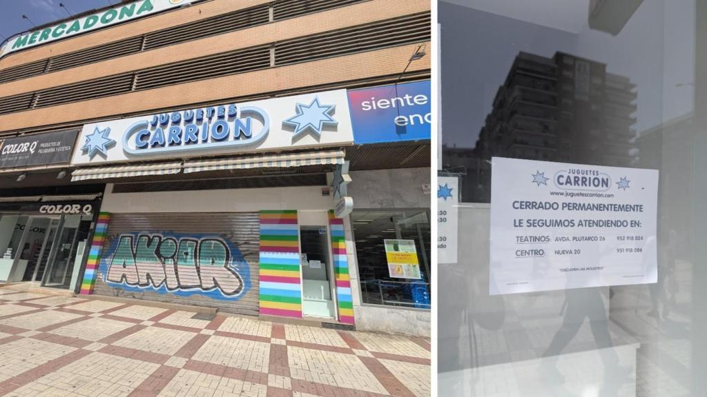 Una imagen de la tienda cerrada.