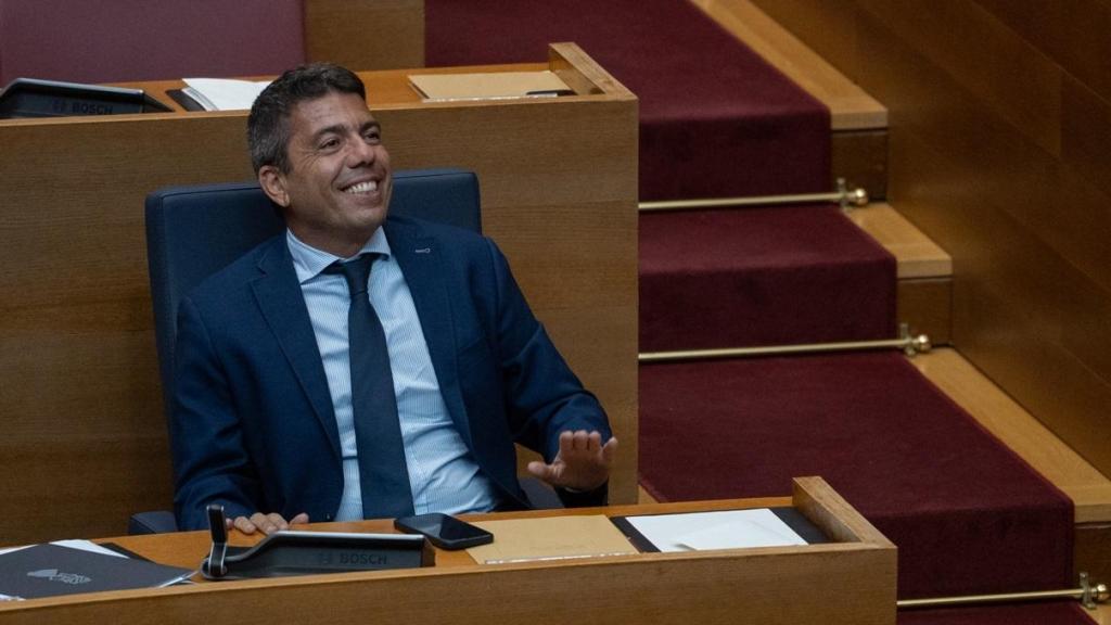 Carlos Mazón, en Les Corts este miércoles durante el debate de Presupuestos. Jorge Gil / Europa Press