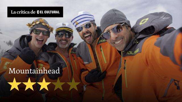 Cory Michael Smith, Steve Carrell, Ramy Youssef y Jason Schwartzman, en 'Mountainhead'