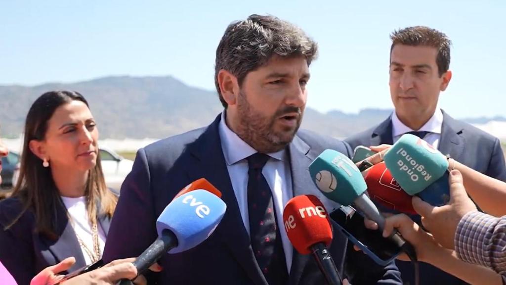 López Miras comparece ante los medios de comunicación este miércoles.