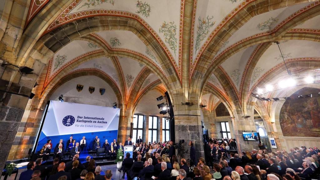 La ceremonia de entrega del premio Carlomagno en Aquisgrán