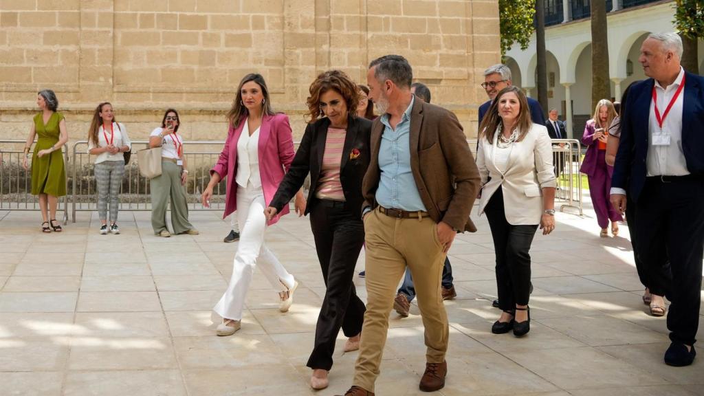 La secretaria general del PSOE andaluz María Jesús Montero en el Parlamento andaluz.