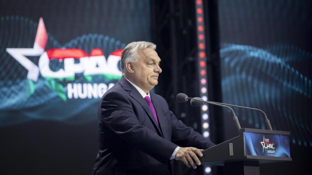 El primer ministro de Hungría, Viktor Orbán, este jueves en la inauguración de la Conferencia de Acción Política Conservadora en Budapest.