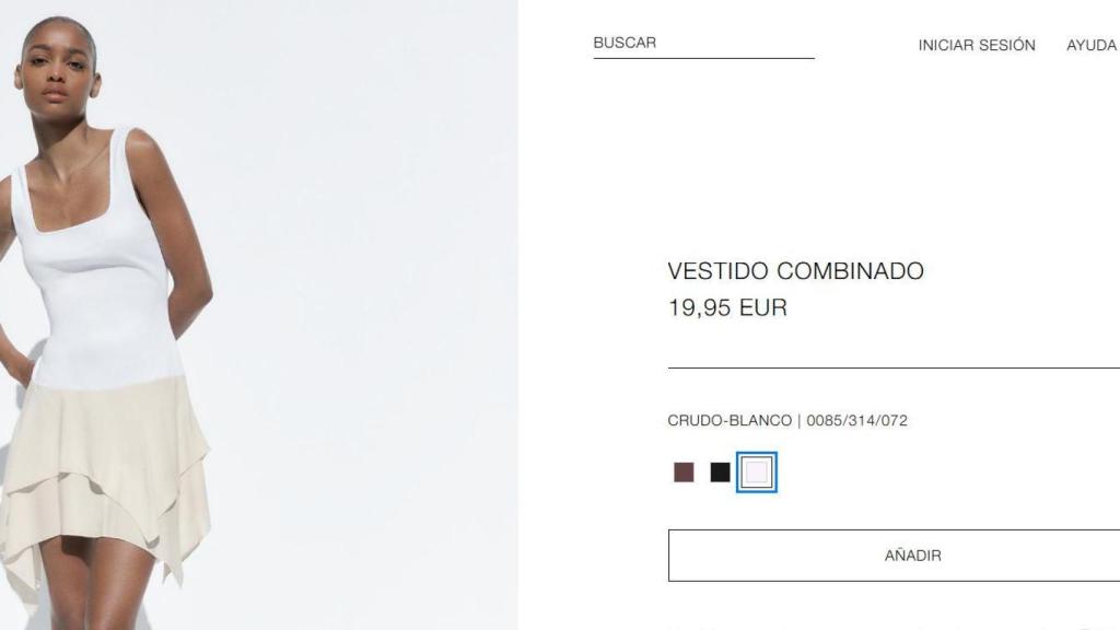 Vestido combinado Zara ref. 0085/314/700.