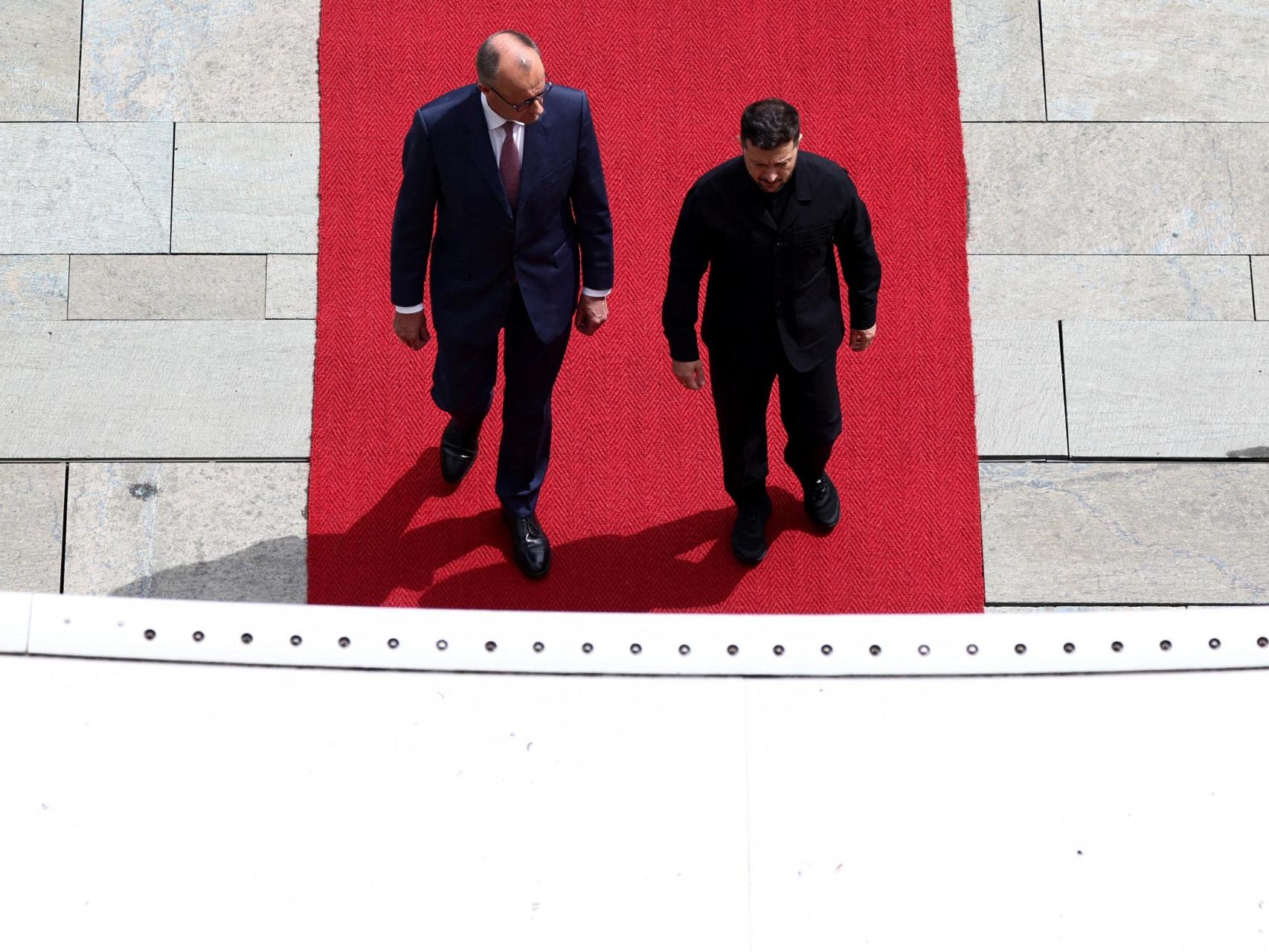 Merz y Zelenski, en Berlín, el pasado miércoles.