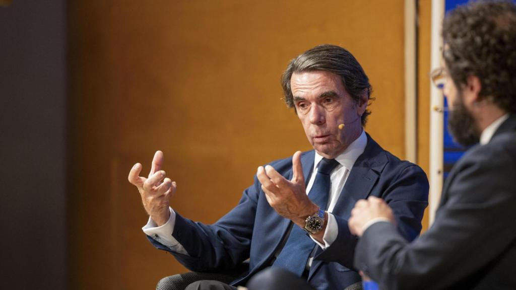 El expresidente del Gobierno y presidente de FAES, José María Aznar, este jueves.