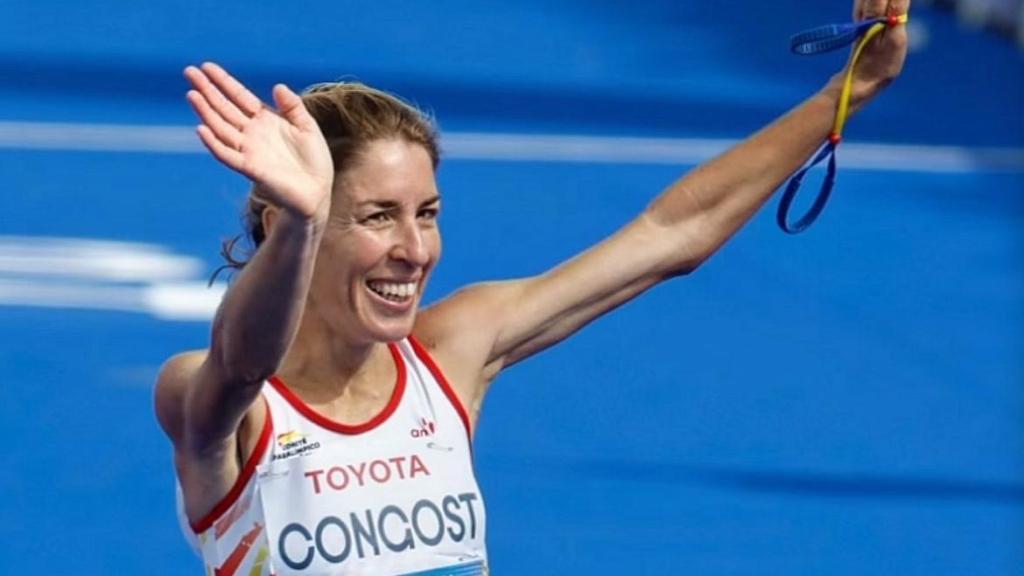 Elena Congost durante los Juegos Paralímpicos celebrados en París.