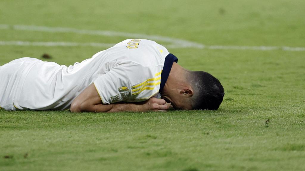 Cristiano se lamenta por una ocasión fallada.