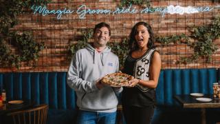 Fabrizzio Polaco y Paula Amor con la Grossisima.