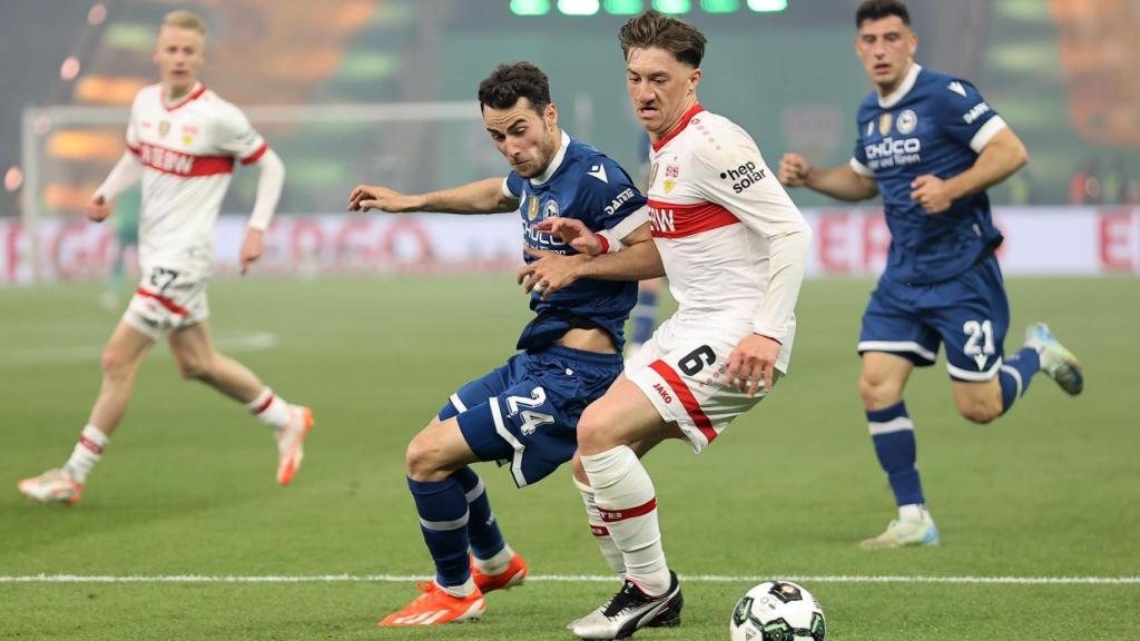 Angelo Stiller, en la final de la Copa de Alemania