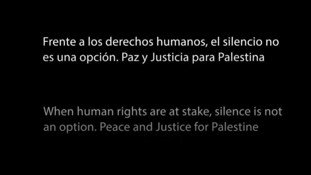 El mensaje que RTVE emitió justo antes de la final de Eurovisión a favor de Palestina.