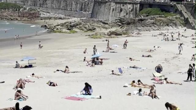 Playas llenas en A Coruña