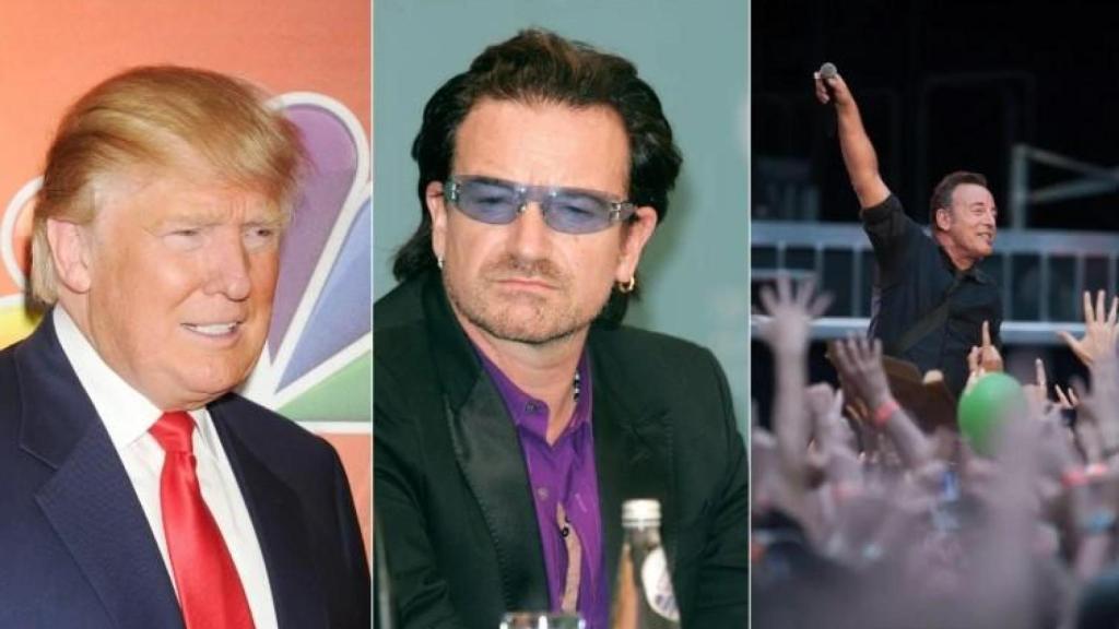Donald Trump, Bono y Bruce Sprinsgteen.