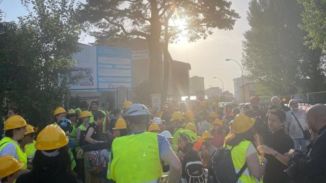 Imagen de la protesta de esta mañana.