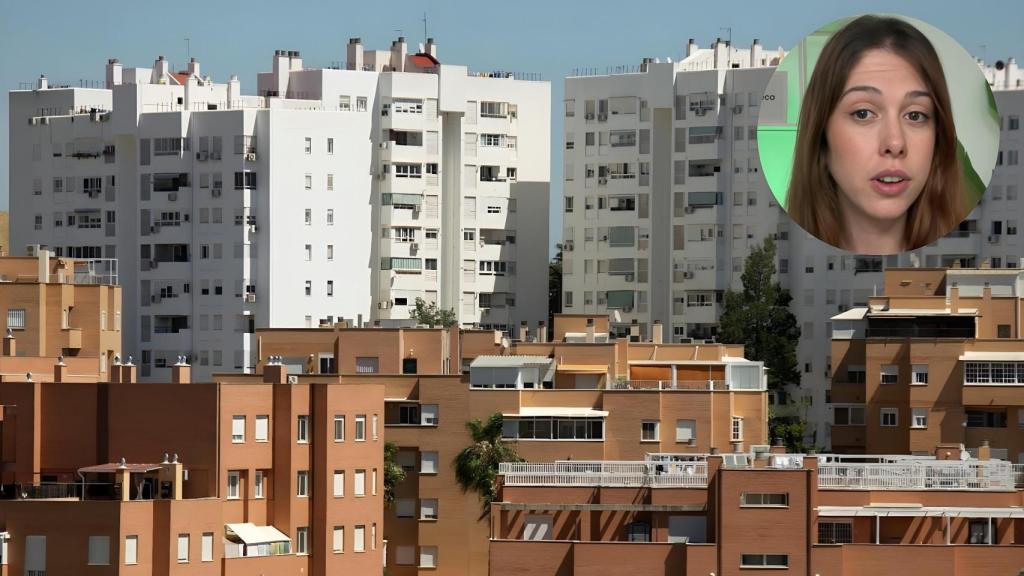 Montaje de varios pisos junto a la portavoz de 'GoHipoteca'.