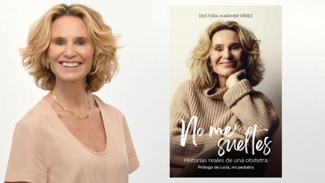 Foto montaje de la Doctora Marimer Pérez junto a la portada de su libro