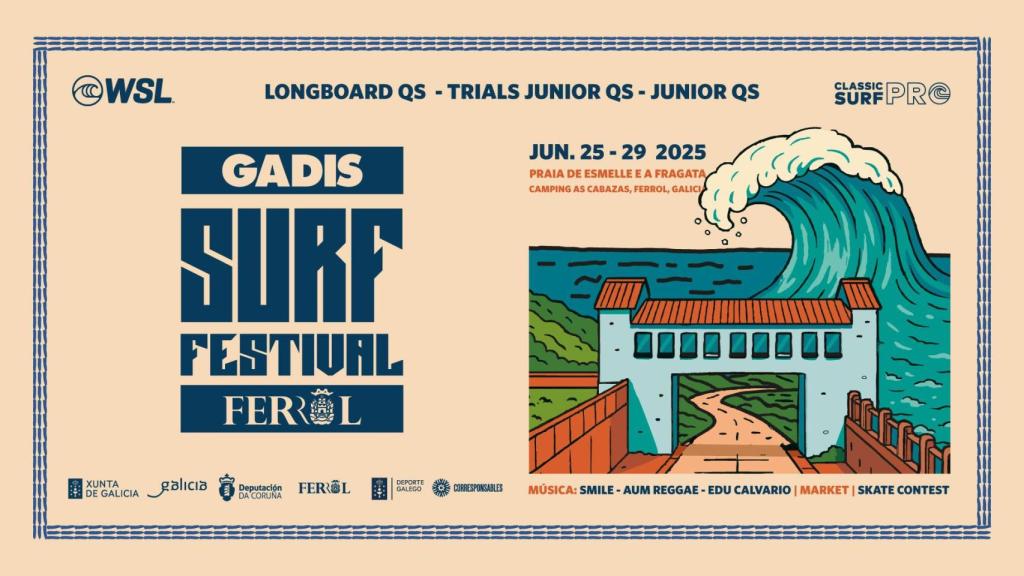 Cartel del Gadis Surf Festival Ferrol.
