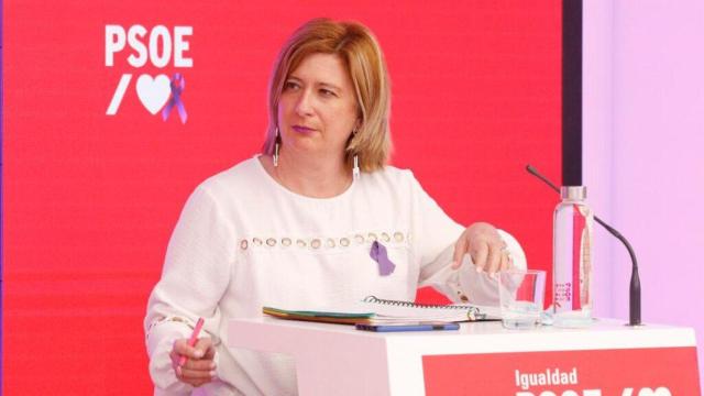 Leire Díez, durante un acto organizado por el PSOE en 2020.