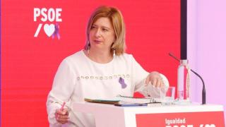 Leire Díez, durante un acto organizado por el PSOE en 2020.