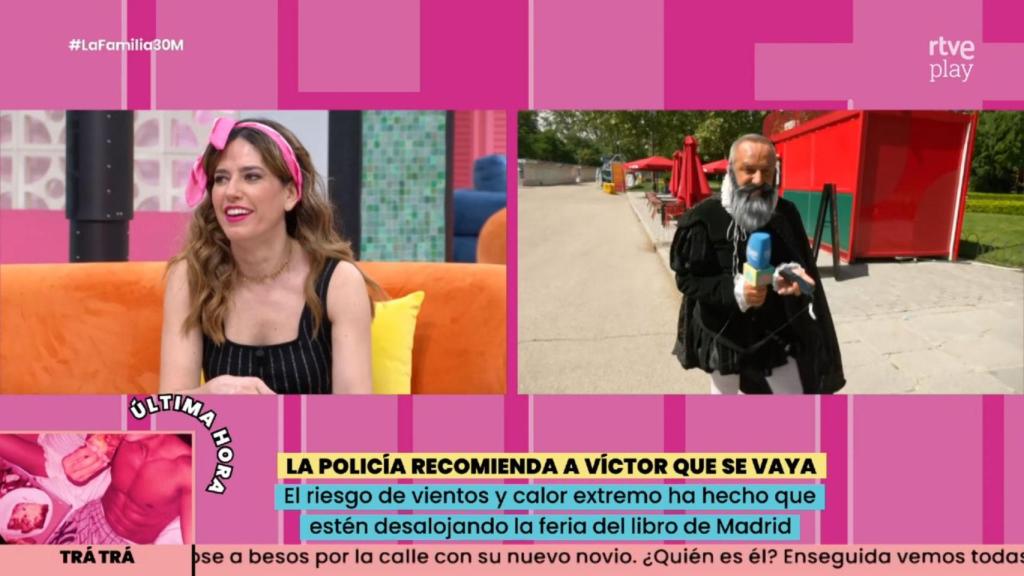 Víctor Sandoval, disfrazado de Cervantes, en 'La familia de la tele'.
