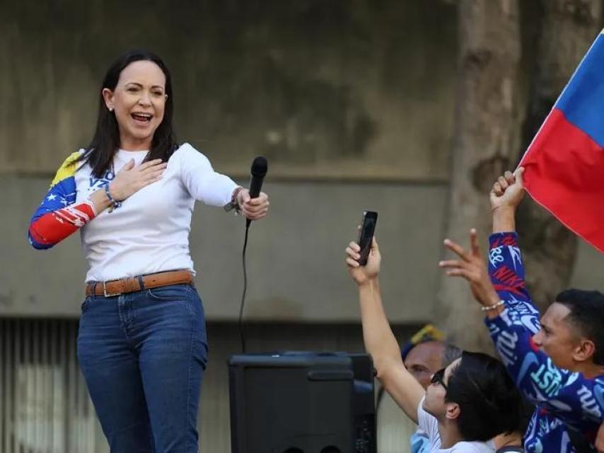 María Corina Machado en su última aparición pública el 09 de enero en Caracas.