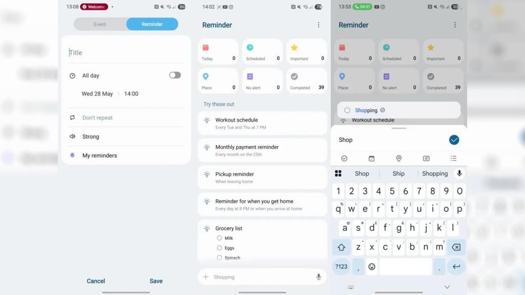 Recordatorios en One UI 8